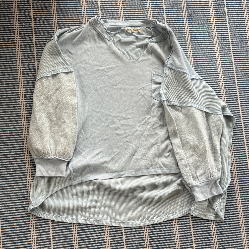 Free People light Blue  Long Sleeve Top